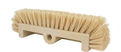 SPARTA Multi-Level Tile Scrub Brush 12" Wide Brush Head, Heavy-Duty Tile Cleaning Brush with End Bristles for Commercial Tiles, Tubs and Floor, Plastic, 12 Inches, Tan - color: Tan