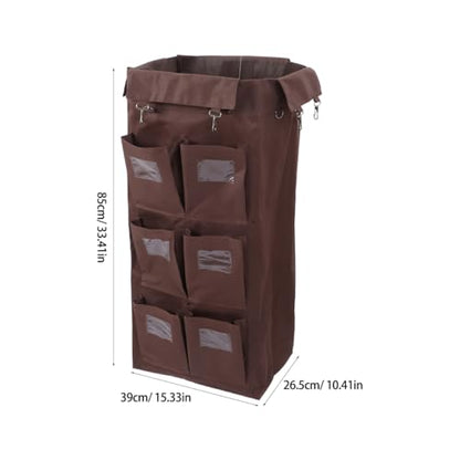 OUNONA Janitorial Cart Bag Large Capacity Leakproof Cleaning Cart Organizer Compatible with Hotel Housekeeping Carts 33.46X15.35X10.43 Inch