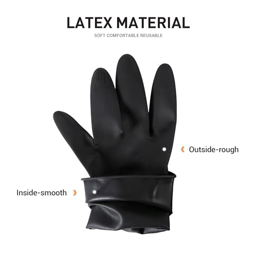 ThxToms 3 Pairs Hair Dye Gloves, Reusable Professional Hair Color Rubber Gloves for Home and Salon Black - size: Medium
