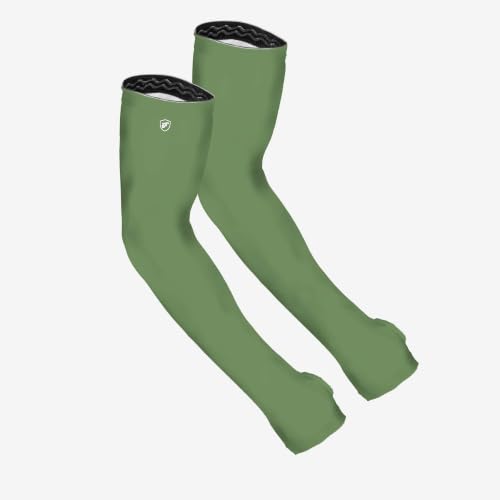 FARMER'S DEFENSE Gardening Arm Sleeves|UV Cooling Protective Sleeve Women & Men|Anti-Scratch Cover Sun UPF Outdoor Protection - Forest Green - L/XL - color: Forest Green, size: Large/Extra Large