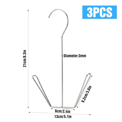 3PCS Shoe Drying Hanger, Stainless Steel Shoes Hanger Drying Rack, Sneaker Rack for Fast Air-Drying, Double Hook Design Drying-Shelf Storage Organizer, Shoe Organizer for Laundry Room and Closet