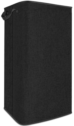 SNIGJAT Extra Large Laundry Hamper, Folding 100L Laundry Basket, Black - color: Black, size: 100L
