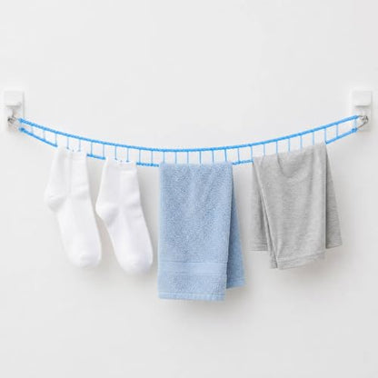 3 Rolls Clotheslines Portable Anti-Slip & Windproof Clothesline with Hooks Strong Durable Windproof Nylon Laundry Clothes Line for Indoor Outdoor Camping Travel, 16ft/Roll