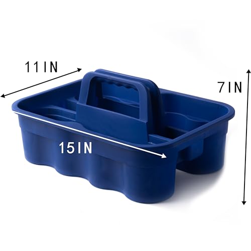 Matthew Large Plastic Tote Tool & Deluxe Supply Cleaning Caddy with Handle Portable Shower Basket Storage Caddy for Cleaning Products Organizer,Take-Out Coffee/Soft Drink,Bath Multi Use - Blue - color: Blue, size: Pack of 1
