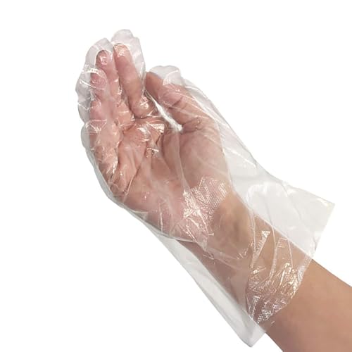 KLEEN CHEF Disposable Food Service & Handling Long Cuff Clear Poly Gloves - style: Medium