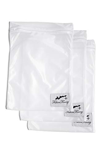 Fishers Finery Laundry Wash Bags with Zipper Closure - Durable Mesh Washing Bags for Delicates, Underwear, Storage, Bras (3 Pack) - size: Bra (One Size) - 3 Pack