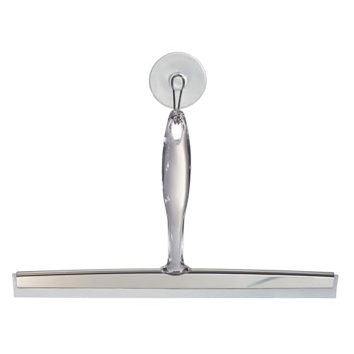 iDesign Bathroom Shower Squeegee, Set of 2, Clear/Stainless Steel - color: Clear/Stainless, style: Pack of 2