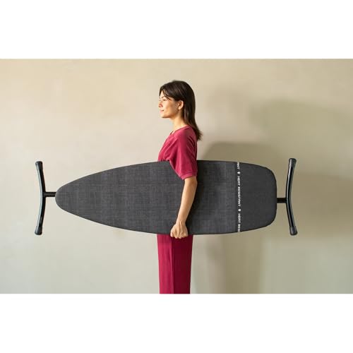 Brabantia Premium Ironing Board with Heat Resistant Parking Zone | X-Large (Size D) | Fairtrade Denim Black | Tall & Wide, Adjustable Height (31-40"), Easy Fold, Anti-Collapse Lock, Non-Slip Feet - color: Denim Black