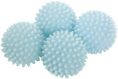 S&T INC. Reusable Plastic Dryer Balls, 4 Pack, 2.5" Diameter, Light Blue - color: Light Blue