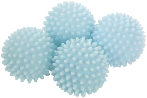 S&T INC. Reusable Plastic Dryer Balls, 4 Pack, 2.5" Diameter, Light Blue - color: Light Blue