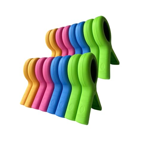 16 Pcs Beach Towel Clips for Beach Chairs, Towel Holder for Beach Chair Pool Chair on Cruise, Jumbo Size Heavy Duty Clothes Pins, Beach Chair Clips to Keep Your Towel from Blowing Away, 4 Colors - size: Small