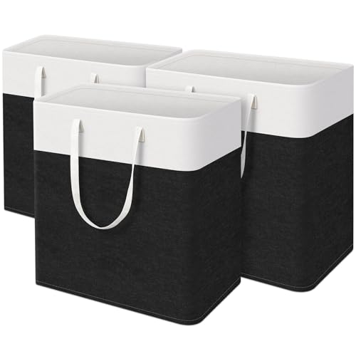 TasticTotes Laundry Basket 3-Pack, Laundry Hamper, 100L-Black - color: Black, size: 100L