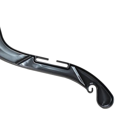 NAHANCO 17” Black Mid-Heavyweight Plastic Hanger, Chrome Hook, 100 Pack - color: Black With Chrome Hook