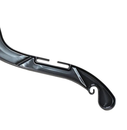 NAHANCO 17” Black Mid-Heavyweight Plastic Hanger, Chrome Hook, 100 Pack - color: Black With Chrome Hook