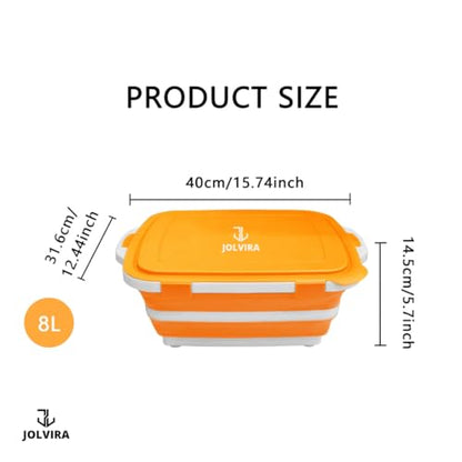 Collapsible BBQ Prep Tub with Lid & meat claws – 8L Multifunctional Food & Meat Prep Basin for Vegetables, Fruits, Washing, Storage and Outdoor Cooking