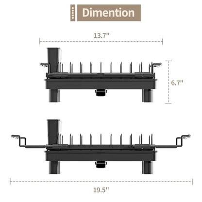 Expandable Over Sink Dish Rack, Small Dish Drying Rack with Drip Tray - color: Deepblack