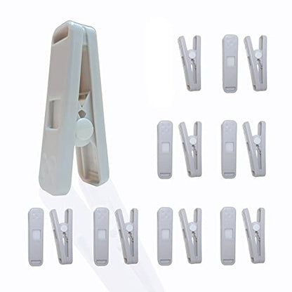 Strong Plastic Clothespins-16 Pack Heavy Duty Laundry Clothes Pins, Strong Clips, Non-Slip Clothes Pegs, Chip Clips, Hanger Clip, Rustless, Windproof, Heatproof-Gray - color: Gray