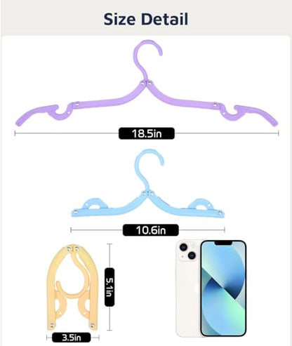 20 Pcs Travel Hangers, Cruise Ship Essentials Foldable Hangers Plastic Travel Essentials, Portable Cruises Must Haves 2026 for Skirt, Suitcase, RV Camping Airplane Europe Vacation Essential - color: Multicolor