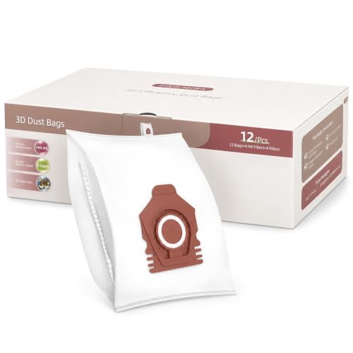 Rowhalf 12 Pack 3D Airclean Dust Bag for Miele CO/TU M1/L1/S1 Series Vacuum - size: 12 pack- CO/TU