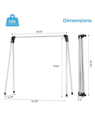 APEXCHASER Clothes Drying Rack Foldable, Portable Clothes Airer, 48" H - size: 48 inch New
