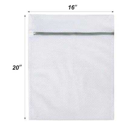 Vivifying Large Mesh Laundry Bags for Washing Machine, 3 Pack 20"x16" Honeycomb Mesh Zipper Wash Bags for Delicates, Sportswear, Underwear & Everyday Clothing, Reusable & Durable Laundry Organizer - size: 3L(16" x 20")