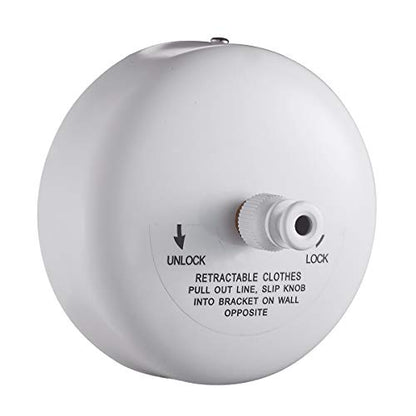 JOOM Retractable Clothesline Indoor, 9.2 FT Wall-Mounted Laundry Line,White - color: White