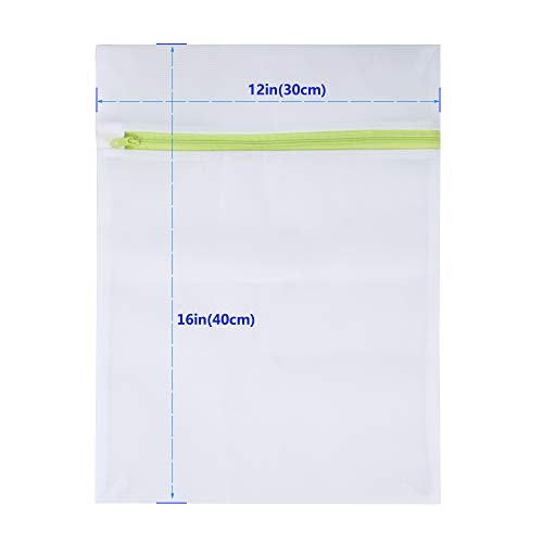 Mesh Laundry Bags 6pcs 16*12 Inch Laundry Wash Bag Colorful Zipper (Medium) - color: Blue, Green, Pink, size: Medium