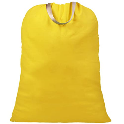 LOLOMLO Extra Large Canvas Laundry Bags with Handles & Drawstring Closure, Heavy Duty Tears Resistant Clothes Storage Travel Bags,25.5"x34",Yellow - color: Yellow