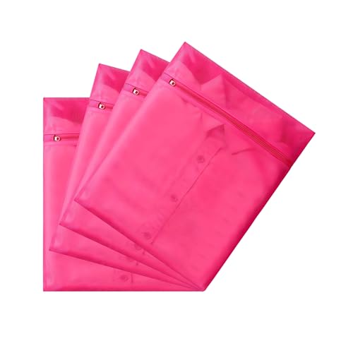 4 pack Mesh Laundry Bags,Mesh Wash Bags,Lingerie Bags for Washing Delicates,12 x 16 Inches lingerie bags for Laundry, Travel Storage Organize Bag for Cotton Clothes,Sheet, Shoes（RED) - color: red