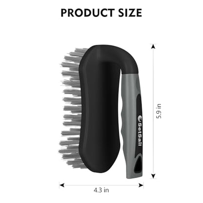 SetSail Scrub Brush, Stiff Bristle Cleaning Scrubber, 2 Pack(Black Grey) - color: Black Grey, size: 2-pack
