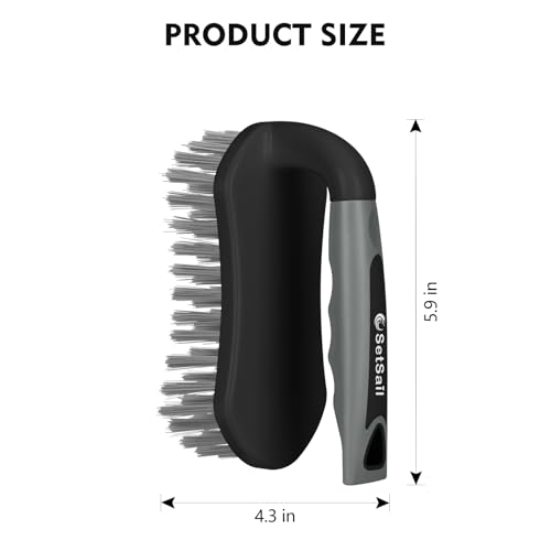 SetSail Scrub Brush, Stiff Bristle Cleaning Scrubber, 2 Pack(Black Grey) - color: Black Grey, size: 2-pack