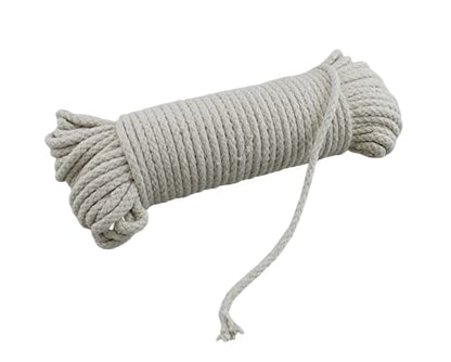 100 Ft Heavy Duty Braided Cotton Rope Clothesline Approximately #6 1/4" 6 mm Multi Purpose Home Boat Camping - size: Size #6