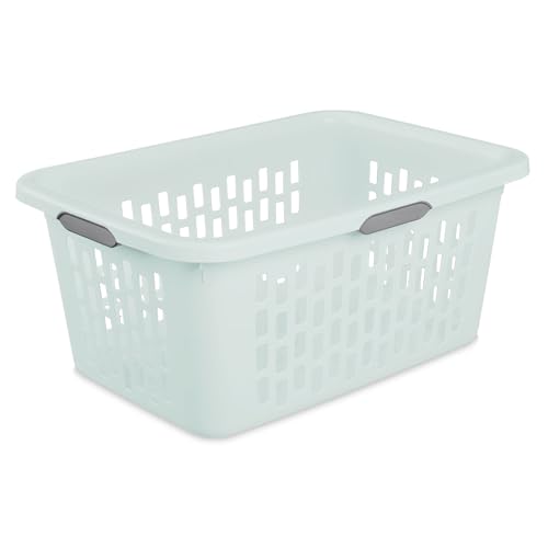 Sterilite Laundry Basket, Plastic Clothes Hamper, Large Rectangle Bin with Comfort Grip Handles and Reinforced Rim, 2 Bushel Capacity, Mint, 24 Pack - color: 2.0 Bushel - Mint, size: 24 Pack