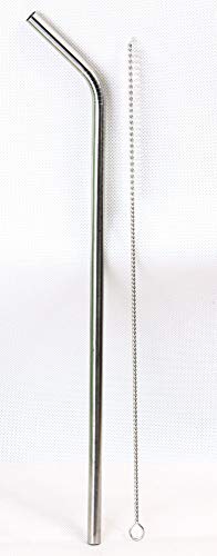 2 JUMBO 14" Stainless Steel Straws 100 oz HUGE SUPER LONG Drinking Wide Compatible With Whirley Insulated Travel Mug FOAM Truck Stop Cups - size: 2 Jumbo Straws 14" × 3/8"