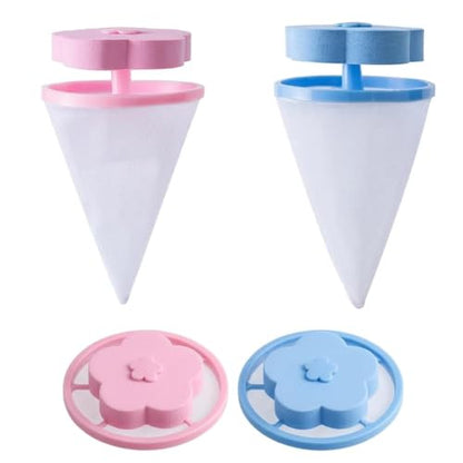Pet Hair Remover for Laundry – 4 Pack Floating Lint Catcher for Washing Machine, Upgraded Ultra-Fine Mesh Pet Hair Catcher, Reusable Laundry Lint Trap for Dog & Cat Fur