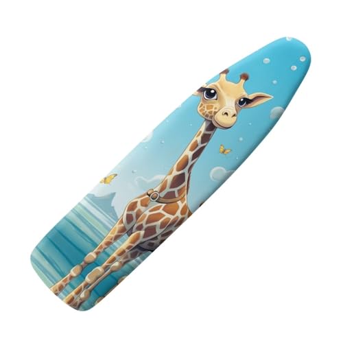 Flashideas Cute Giraffe Ironing Board Cover and Pad Standard Size Ironing Board Cover and Pad Ventilate Extra Wide Ironing Pad for Table Modern Design - color: Cute Giraffe
