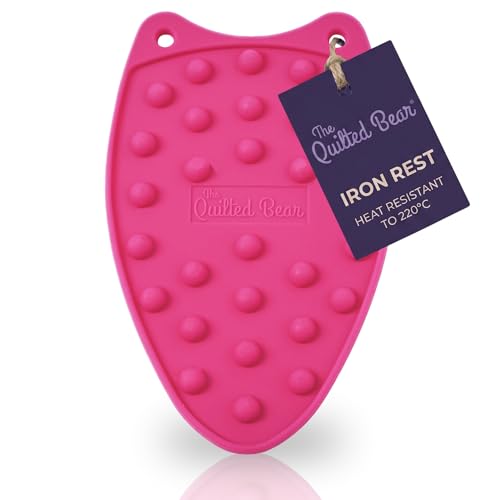 The Quilted Bear Mini Iron Rest Pad for Small Travel Irons, Pink - color: Pink