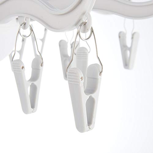 Foldable Clip and Drip Hanger, 8-Claw Octopus Hanging Dryer with 16 Clips, Portable Underwear Hangers, Simple to Fold and Place