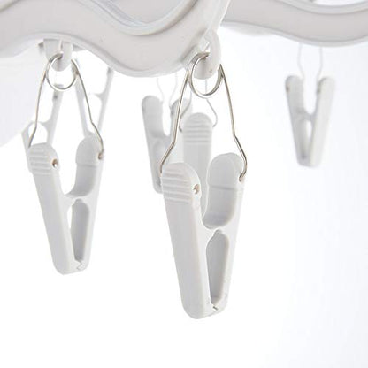 Foldable Clip and Drip Hanger, 8-Claw Octopus Hanging Dryer with 16 Clips, Portable Underwear Hangers, Simple to Fold and Place