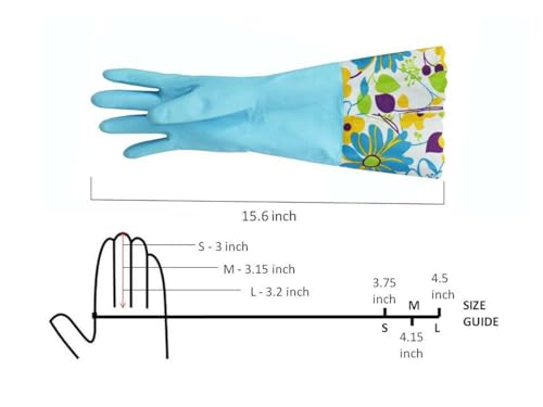 Finnhomy Household Gloves - Latex-Free, Waterproof, Long Cuff, Soft Lining Non-Slip, Adjustable Strap, Multi-Layer Protection, Reusable for Cleaning (2 Pair). - color: Yellow/Grey, size: Large (Pack of 2)