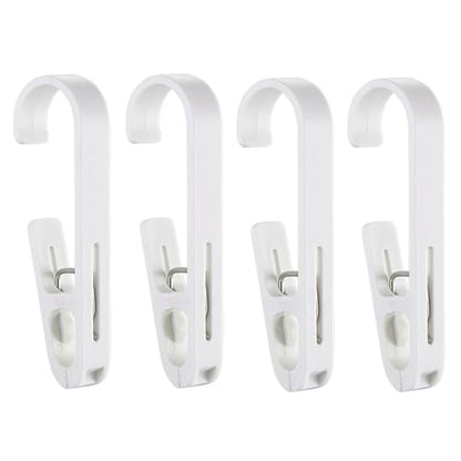 Large Laundry Hook Clothes pins 4Pcs Sock Clip Laundry Clips with Springs, Strong Plastic Clothes Drying Line Pegsfor Home Kitchen Outdoor (White - color: 4 White
