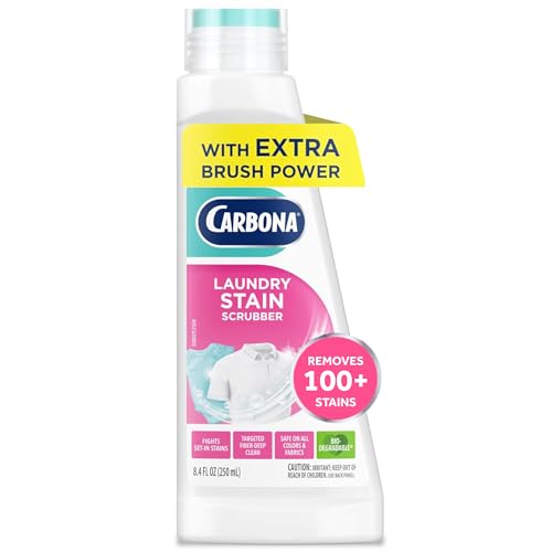 Carbona Laundry Stain Scrubber & Remover (8.4 Fl Oz), Extra-Strength Bio-Enzyme Formula, Brush-Top Applicator for Fiber-Deep Clean, Fast & Easy - size: 8.4 Fl Oz (Pack of 1)