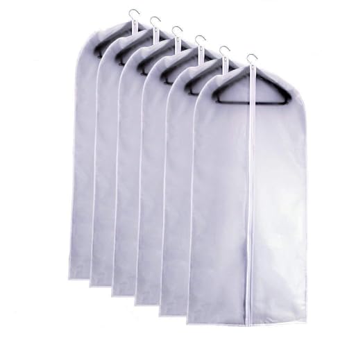 Garment Bags for Hanging Clothes 24" x 40"Coat Covers for Closet Foldable Washable Dress Bags for Hanging Clothes for Long Dress Dance Costumes Suits Gowns Coats - color: White, size: 24''X40''