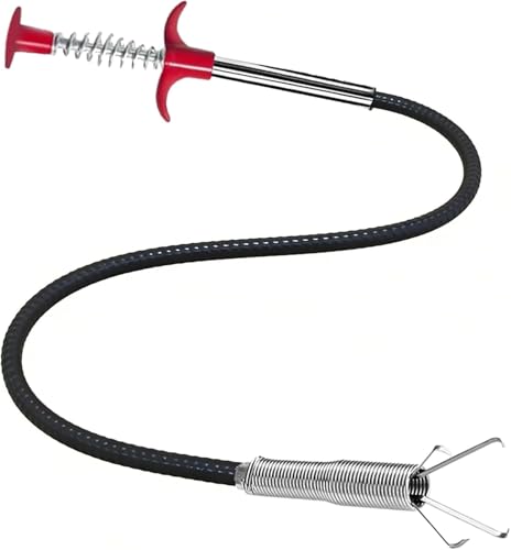 33-Inch Drain Snake, Flexible 4-Claw Sink Hair Removal Tool