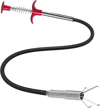 33-Inch Drain Snake, Flexible 4-Claw Sink Hair Removal Tool