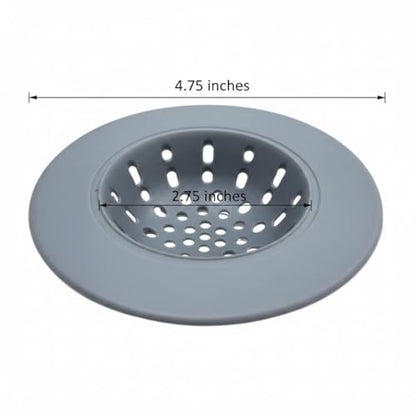 Handy Housewares 4.75-Inch Flexible Silicone Sink Strainer Basket, Set of 2, Gray