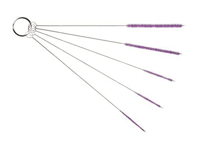 10" Extra Long Tube Brush Set - Small 5 Pack - Purple - color: Purple, size: Small 5 Pack (2mm 3mm 4mm 5mm 6mm)