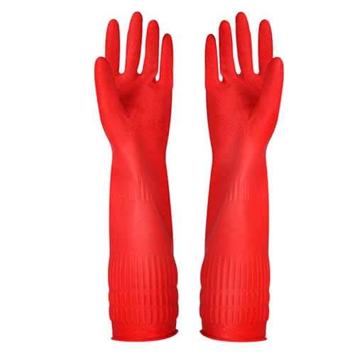 Rubber Cleaning Gloves Kitchen Dishwashing Glove 3-Pairs,Waterproof Reuseable.(Small) - size: Small (Pack of 3)