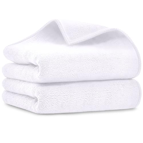 UNIMADE Salon Towels 2 Pack, Super Soft Microfiber Hand Towel - color: White, size: 2PK