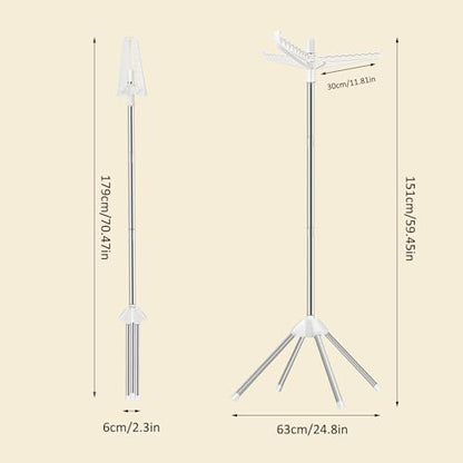 SUYU Clothes Drying Rack, Foldable Drying Rack Clothing, Laundry Drying Rack, 59-Inch Indoor Clothes Airer with 3 Rotatable Arms, Stainless Steel,4 Legs,White and Silver SNJ101 - style: 1-Tier